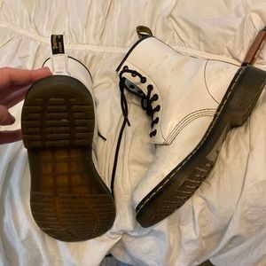 Dr Martens white rain boots
